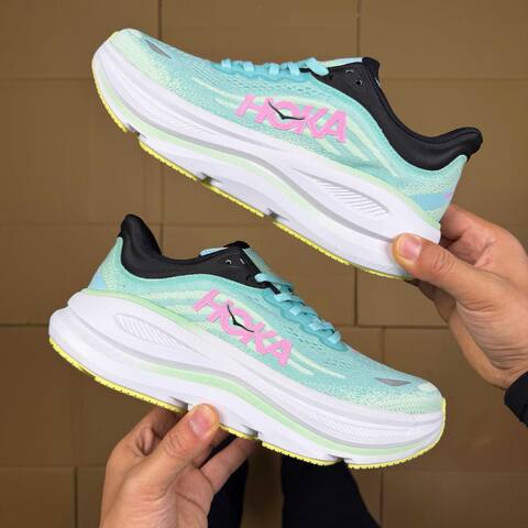 HOKA Bondi 9 Mint Green Pink White Black Yellow Running Shoe Running Sneakers (BS-86906)