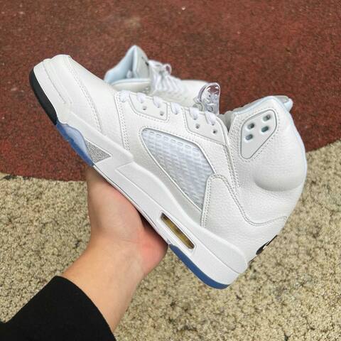 Jordan Air Jordan 5 Retro Sngl Dy HQ7978 103 White Metallic Silver Blue Black US 8 5 UK 7 5 EUR 42 26 5cm BR 40 Basketball Shoe - Men's (BS-87292)