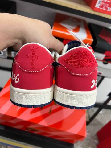 Jordan Air Jordan 1 Low Travis Scott CNY 2026 JY6988-145 Sail Red Navy Beige Sneaker (BS-87211)