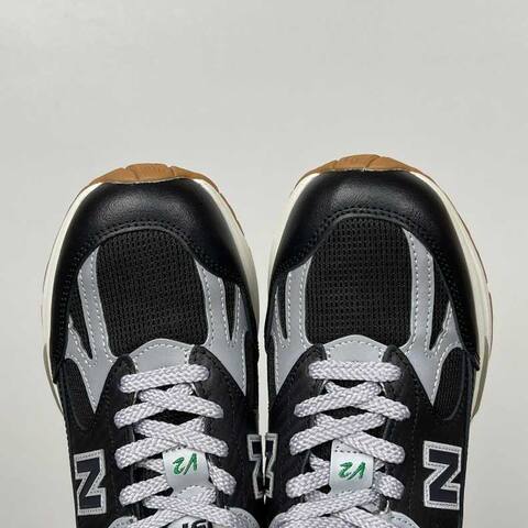 New Balance 991 V2 U991UT2 Black Silver Cream White Brown Sneaker (BS-87084)