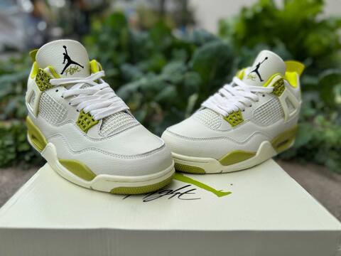Jordan Air Jordan 4 J Balvin IW2872-700 Sail Bright Yellow Black Basketball Shoe (BS-87276)