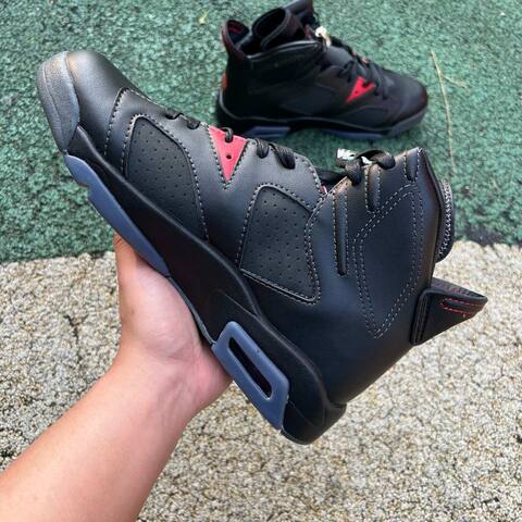 Jordan Air Jordan 6 Retro PRM II6558 001 Off Noir Pocante Red US 9 5 UK 8 5 BR 41 Cm 27 5 Basketball Shoe - Men's (BS-87297)