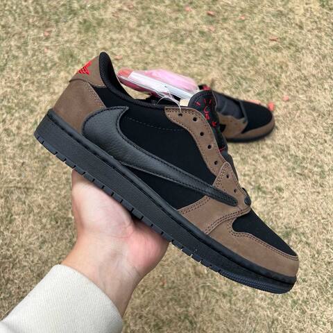 Jordan Air Jordan 1 Low OG SP IB7109 005 Travis Scott Black Grey Brown USA 8 5 EU 42 UK 7 5 26 5 Cm Sneaker - Men's (BS-87204)