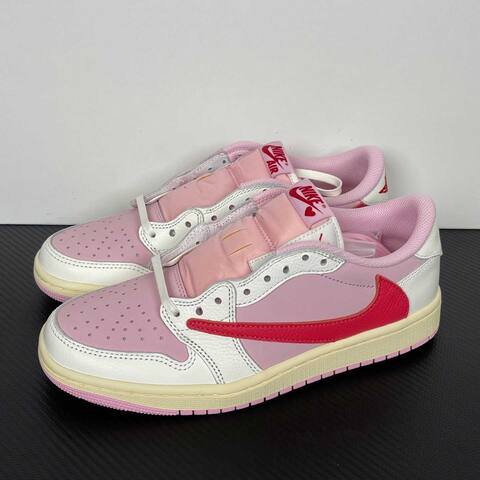 Jordan Air Jordan 1 Low OG Travis Scott IQ7604-101 White Pink Red Cream Sneaker (BS-87145)