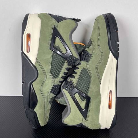 Jordan Air Jordan 4 Retro UNDEFEATED IB1519-200 Olive Green Black Sail Orange Basketball Shoe (BS-87272)