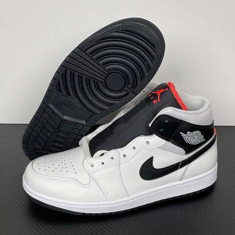 Jordan Air Jordan 1 Mid DQ8426-109 White Black Red Grey Sneaker (BS-87164)
