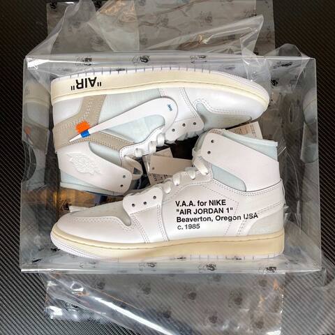 Jordan Air Jordan 1 Off White AA3834-100 White Red Black Basketball Shoe (BS-87146)