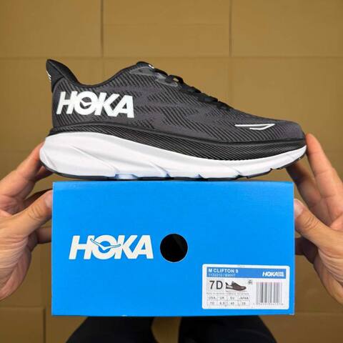 HOKA ONE ONE Clifton 9 Black White Running Shoe Running Sneakers (BS-86863)