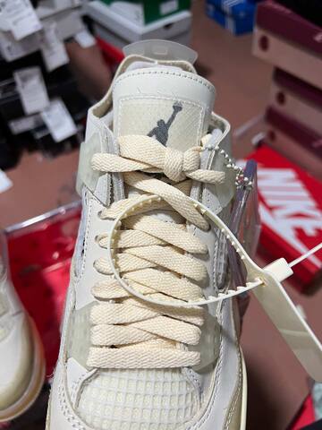 Jordan Air Jordan 4 Retro SP Off White Sail CV9388 100 Sail Muslin White Black EUR 42 5 Basketball Shoe - Men's (BS-87264)