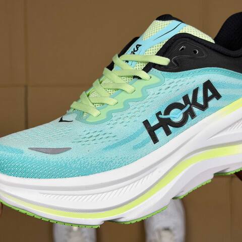 HOKA Bondi 9 Mint Green White Black Neon Yellow Running Shoe Running Sneakers (BS-86913)