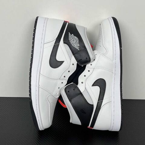Jordan Air Jordan 1 Mid DQ8426-109 White Black Red Grey Sneaker (BS-87164)