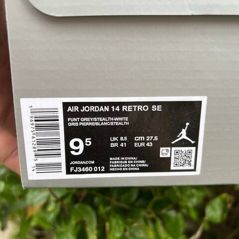 Jordan Air Jordan 14 Retro SE FJ3460 012 Flint Grey Stealth White US 9 5 UK 8 5 EUR 43 Basketball Shoe - Men's (BS-87330)