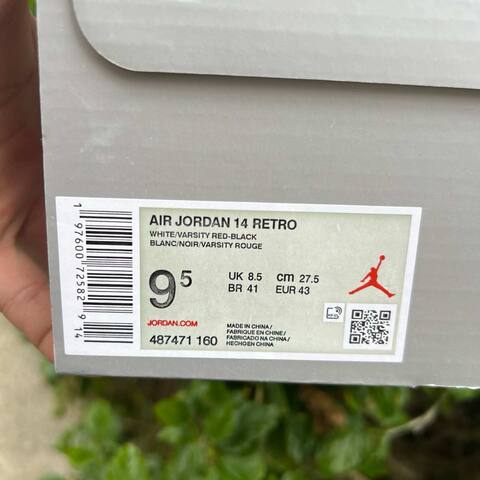 Jordan Air Jordan 14 Retro 487471-160 White Red Black EUR 43 Basketball Shoe - Men's (BS-87329)