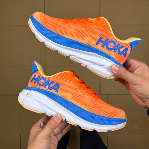 HOKA Clifton 9 Orange Blue White Yellow Running Shoe Running Sneakers (BS-86880)