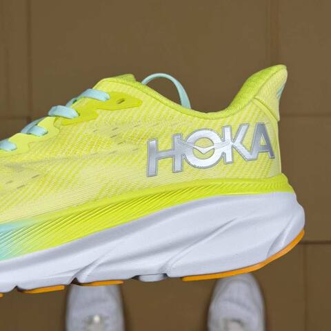 HOKA Clifton 9 Neon Yellow Light Blue White Orange Running Shoe Running Sneakers (BS-86858)