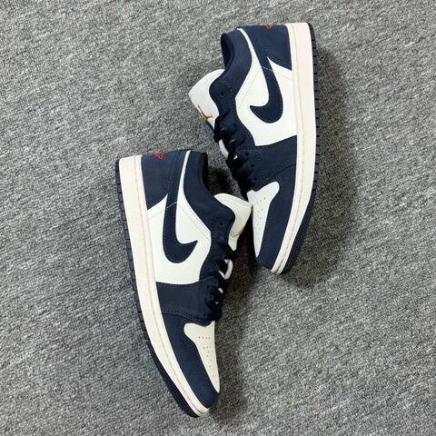 Jordan Air Jordan 1 Low IO7448-400 White Navy Blue Yellow Red Sneaker (BS-87172)