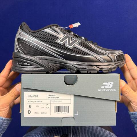 New Balance 740 U740BM2 Black Silver USA 8 UK 7 5 EUR 41 5 Running Shoe - Men's (BS-87089)