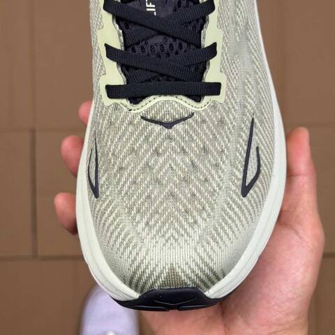 HOKA ONE ONE Clifton 9 Light Green Black White Running Shoe Running Sneakers (BS-86873)