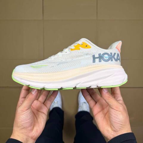 HOKA Clifton 9 White Beige Yellow Green Pink Running Shoe Running Sneakers (BS-86875)