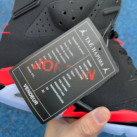 Jordan Air Jordan 6 Retro CT8529 001 Black Light Crimson EU 43 Basketball Shoe - Men's (BS-87306)