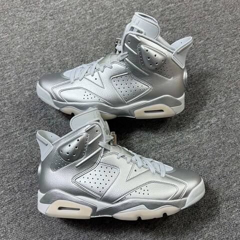 Jordan Air Jordan 6 IQ5135-001 Metallic Silver White Cream Basketball Shoe (BS-87298)