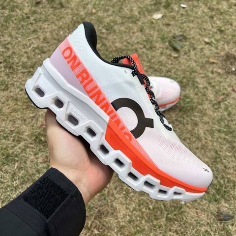 On Cloudmonster 2 3ME10121527 White Orange Black US 8 EU 41 UK 7 5 JP 26 Running Shoe Running Sneakers - Men's (BS-86980)