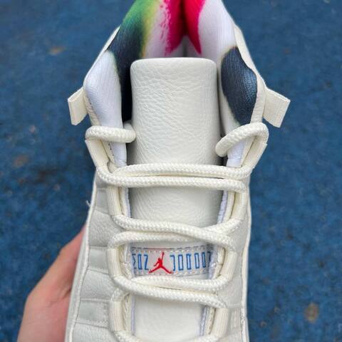 Jordan Air Jordan 11 Retro IO8959 133 Sail Newsprint Sport Royal US 9 5 UK 8 5 BR 41 EUR 43 Cm 27 5 Basketball Shoe - Men's (BS-87322)
