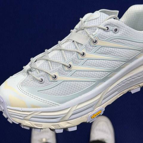 HOKA Mafate Three 2 White Cream Off White Trail Shoe Trail Running Sneakers (BS-86810)