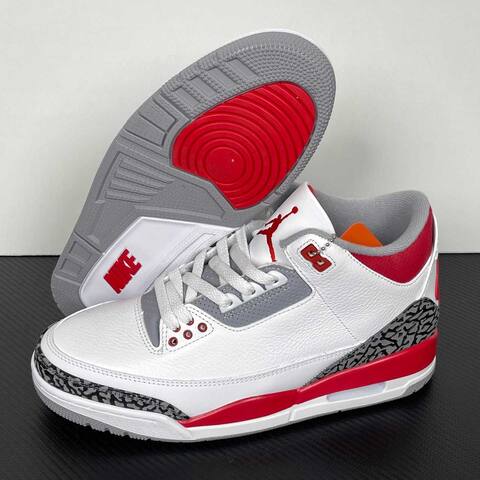 Jordan Air Jordan 3 Retro Fire Red DN3707-160 White Red Grey Black Basketball Shoe (BS-87345)