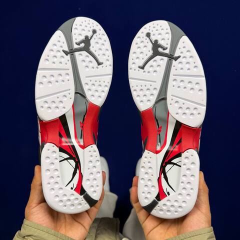 Jordan Air Jordan 8 Retro Bugs Bunny 305381 100 White Black Red Grey US 9 UK 8 EUR 42 5 Basketball Shoe - Men's (BS-87308)