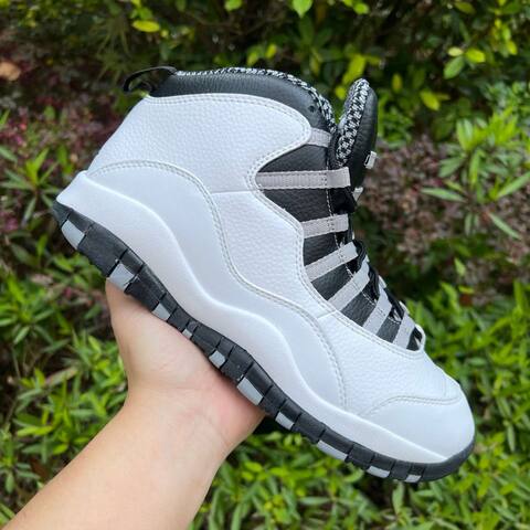 Jordan Air Jordan 10 Retro HJ6779 104 White Black Light Steel Grey US 9 5 UK 8 5 BR 41 EUR 43 Cm 27 5 Basketball Shoe - Men's (BS-87068)