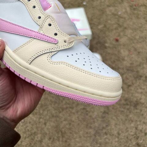 Jordan Air Jordan 1 Low OG SP Travis Scott IQ7604-100 Cream White Pink Blue EU 42 Sneaker - Men's (BS-87187)