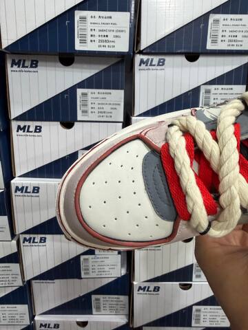 MLB Chunky Liner Off White Red Grey Pink Sneaker Casual