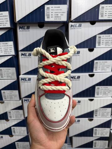 MLB Chunky Liner Off White Red Grey Pink Sneaker Casual