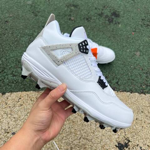 Jordan Air Jordan 4 Retro TD HQ0207 106 White Fire Red Black Tech Grey EUR 44 Soccer Cleat - Men's (BS-87281)