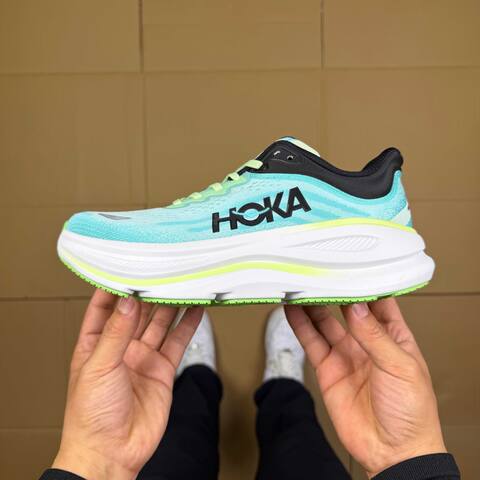 HOKA Bondi 9 Mint Green White Black Neon Yellow Running Shoe Running Sneakers (BS-86913)