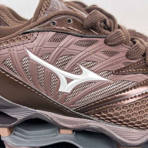 Mizuno Wave Prophecy LS A251105 Brown Metallic Bronze White Dark Gray Running Shoe Running Sneakers (BS-86778)