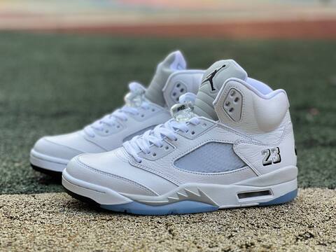 Jordan Air Jordan 5 Retro OG HQ7978 103 White Black Metallic Silver EU 42 Basketball Shoe - Men's (BS-87296)