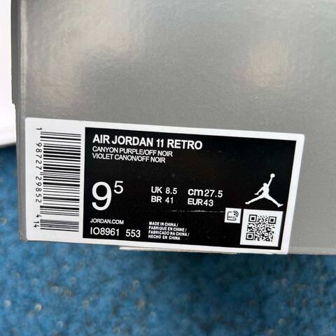 Jordan Air Jordan 11 Retro IO8961 553 Canyon Purple Off Noir EUR 43 Basketball Shoe - Men's (BS-87323)