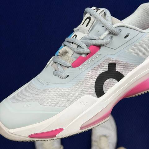 On The Roger Pro Light Grey White Pink Blue Tennis Shoe Casual Sneakers (BS-86756)