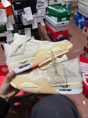 Jordan Air Jordan 4 Retro SP Off White Sail CV9388 100 Sail Muslin White Black EUR 42 5 Basketball Shoe - Men's (BS-87264)