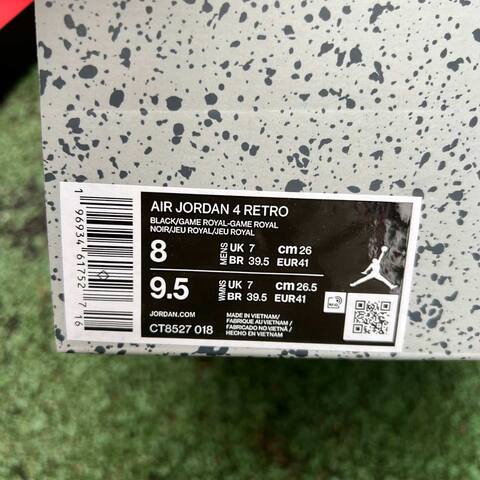 Jordan Air Jordan 4 Purple Thunder CT8527-018 Black Purple White US 8 5 Basketball Shoe (BS-87243)
