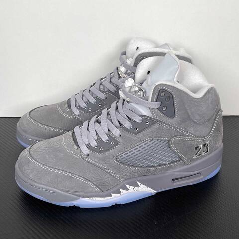 Jordan Air Jordan 5 Wolf Grey DD0587-002 Dark Grey Light Grey White Ice Blue Basketball Shoe (BS-87291)