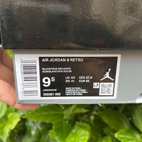 Jordan Air Jordan 8 Retro 305381-062 Black True Red White Gunmetal EUR 43 Basketball Shoe - Men's (BS-87312)