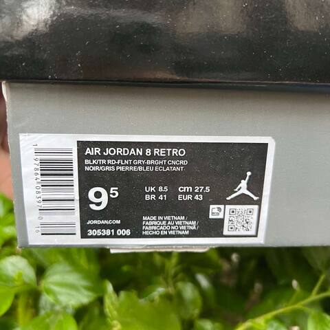 Jordan Air Jordan 8 Retro 305381-006 Black Red Grey Blue EUR 43 Basketball Shoe - Men's (BS-87311)