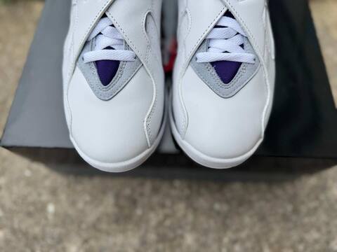 Jordan Air Jordan 8 305381-107 White Grey Yellow Purple Black Basketball Shoe (BS-87314)