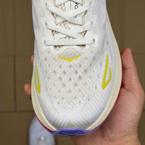 HOKA ONE ONE Clifton 9 White Pink Yellow Cream Purple Running Shoe Running Sneakers (BS-86878)