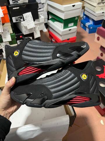 Jordan Air Jordan 14 Retro 487471 003 Black Varsity Red EU 45 Basketball Shoe - Men's (BS-87333)
