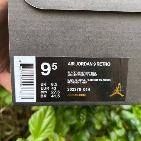 Jordan Air Jordan 9 Retro 302370-014 Black University Red EU 43 Basketball Shoe - Men's (BS-86739)