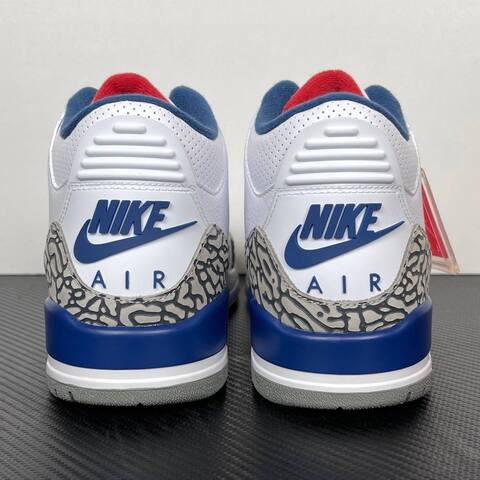 Jordan Air Jordan 3 True Blue 854262-106 White Blue Red Grey Basketball Shoe (BS-87338)